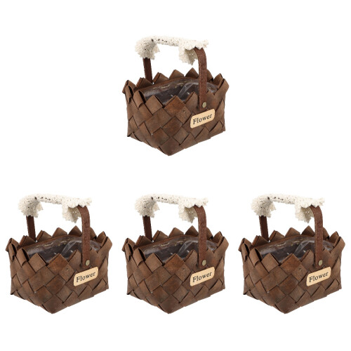 4Sets Kompakter Holzkorb Für Hochzeit Und 1