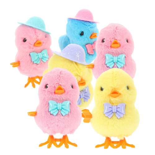12 Pcs Easter Wind Up Chick Plush Jumping Chicken Egg Basket Filler 1