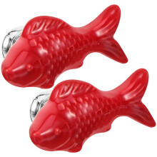 6Pièces Boutons De Réservoir Wc Rouge Poussoir Poisson Décoratif