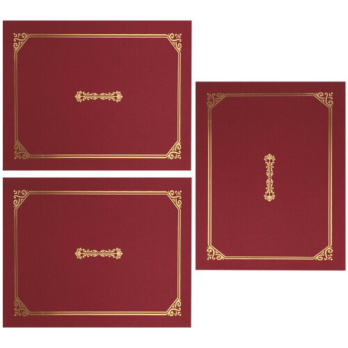 6Pcs Dark Red Paper Certificate Envelopes Diploma Holders 2