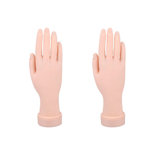 2 Pieces Nail Technician Practice Hand Extension Model For Fake Hands 1