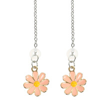 2St Lichtgewicht Draadloze Oordop Ketting Roze Decoratieve Ketting