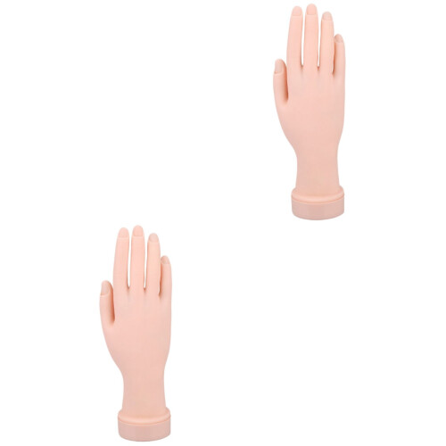 2 Pieces Nail Technician Practice Hand Extension Model For Fake Hands 2