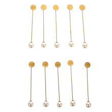 Set Of 8 Pearl Brooch Cardigan Pin Man Small Safety Pins Long Hat
