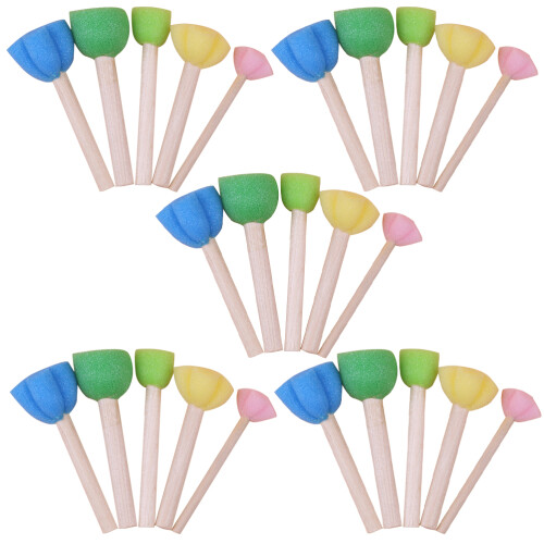 100 Pcs Kids Painting Sponge Brush Portable Practical Graffiti Tool 1