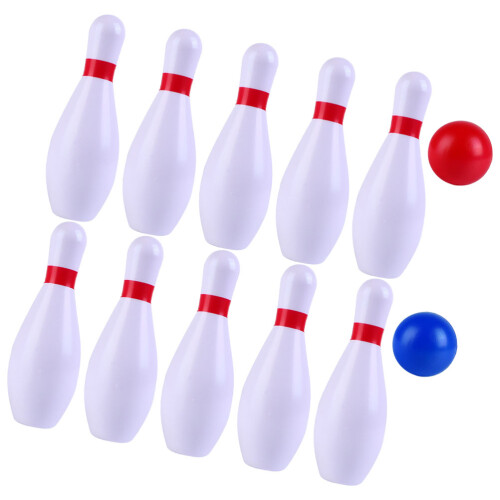 3 Sets Pu Bowling Balls And Solid Bowling Pins Interactive Toy 1