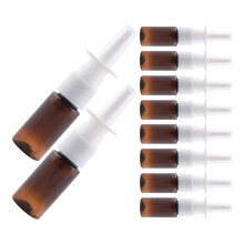 20Pièces Flacons Spray Nasal Rechargeables Pet PP Marron Pour