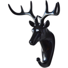 Ganchos decorativos de pared con forma de animales, ganchos autoadhesivos con forma de cabeza de ciervo, superficie lisa estilo nórdico, soportes
