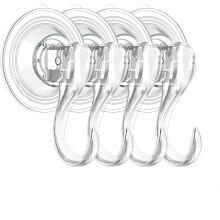 Effortless Organization, Suction Cup Hooks, Waterproof & Heat-proof Clear Shower Hooks, No Residue Hooks For Bathrooms And Kitchens
