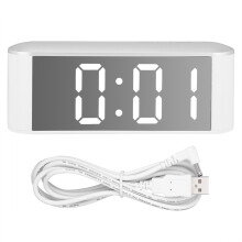 Digital Alarm Clock, Modern LED Mirror Display with Adjustable Brightness, Auto Dimming, Dual USB Charging Ports, Stylish Decor for Your Bedroom,