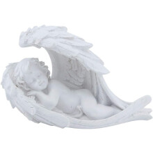 Ornamento Angelo della Buona Stabilità, Scultura di Cherubino Inginocchiato Decorativa Ispiratrice, Statua Commemorativa per Matrimonio Festa di