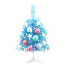 Mini Christmas Tree, 60cm Small Tabletop Artificial Pine Xmas Tree with LED Lights, Exquisite Workmanship Lifelike Design for Home Office Holiday