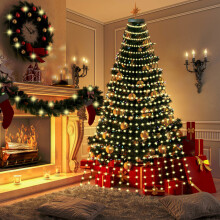 Tree Topper Christmas Tree Lights, Unique Design 8 Modes Warm White LED String Lights for Indoor Outdoor Decoration with Memory Function