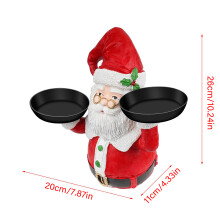 Kerstsneeuwpop snoephouder, goed gemaakte hars kerstman snackrek ontworpen voor kerstthema, met steunplaat voor diverse snacks.