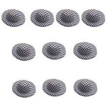 10Pcs Miniature Hat Unfinished 5.8cm Light Weight Fabric-Black