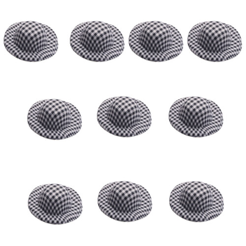 10Pcs Miniature Hat Unfinished 5.8cm for Handmade Craft-Black