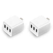 2X Tuya Zigbee Type-C  Adapter Plug 3 Gang  USB-C Stroomadapter Oplaadstekker Timing Spraakbesturing voor Alexa
