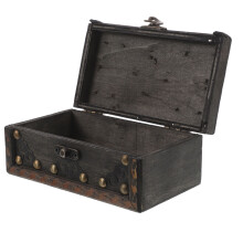 Graue Retro Holz Schatulle Schmuck Aufbewahrung
