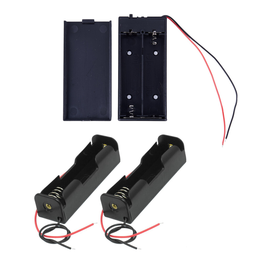 3 Pcs 18650 Flat Tip Batteries Battery Holder Case-1 Pcs 8.8 X 4.1 X 2.2Cm X 16Cm & 2 Pcs 7.3 X 2.1 X 2Cm X 15Cm Black 6032432077927