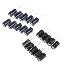 20 Pcs Black Radial Aluminum Electrolytic Capacitors 1.3 X 1.3 X 2.1cm, 10 Pcs 400V & 10 Pcs 25V