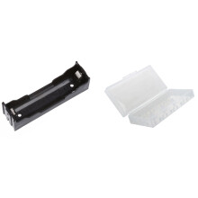 11 Pcs Battery Holde for 18650 Battery Case Box, 1 Pcs Transparent & 10 Pcs Black
