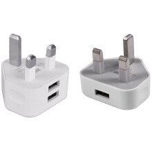 2x Universal USB Uk Plug 3 Pin Wall Charger Adapter with USB Travel Charger Charging for Phone (1 Port&2 Port)