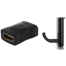 1 Pcs F/F Female Gender Changer Adapter Coupler & 1 Pcs Headphone Holder Hanger Wall PC Monitor Stand