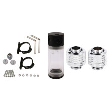 1set Acrylic Cylinder Reservoir Water Tank G1/4 50mm x 140mm & 2Pcs Water Cooling Fittings G1/4 External Thread Pagoda