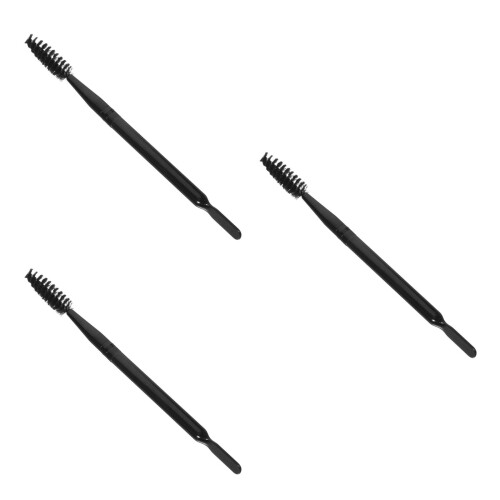 3Pièces Pinceaux Sourcils Cils Portable Noir Premium 2