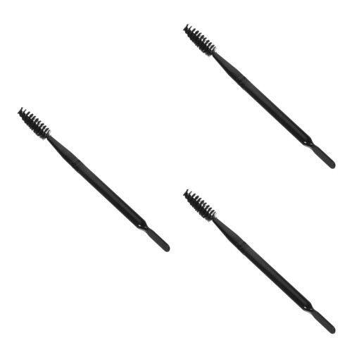 3Pièces Pinceaux Sourcils Cils Portable Noir Premium 1