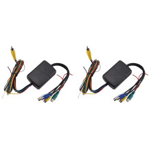 2X 4 Kameror i 1 Video Control Image Combiner Channel Converter Box för BilköRningssystem Fram Bak VäNster HöGer View