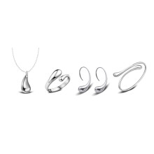 4Ud De Gotas Collar Pendientes Anillo
