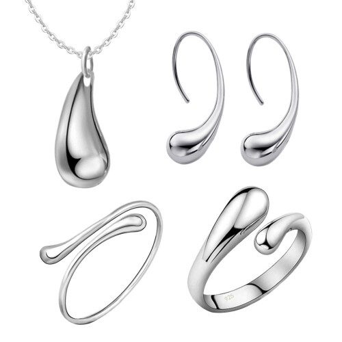 4Ud De Gotas Collar Pendientes Anillo 2