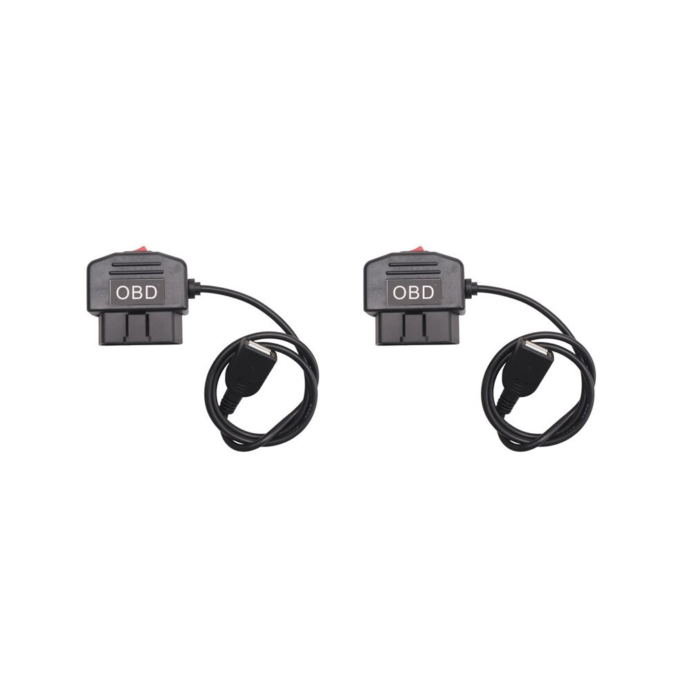 2X 24Hours 5V 3A USB Car Charge Cable OBD Hardwire Kit with  0.5Meter Wire for Dash Cam Camcorder Vehicle DVR
