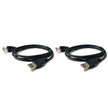 2X USB-Zu-RJ50-Konsolenkabel AP9827 für APC UPS 940-0127B 940-127C 940-0127E mit Geformter Zugentlastung, 5 M