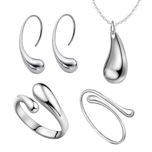 4Ud De Gotas Collar Pendientes Anillo 1