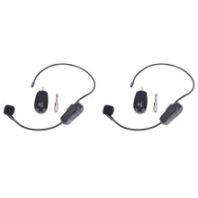 2X Cuffia Wireless Universale 2.4G Ape Amplificatore Didattico Suono Orecchio Appeso Microfono Microfono