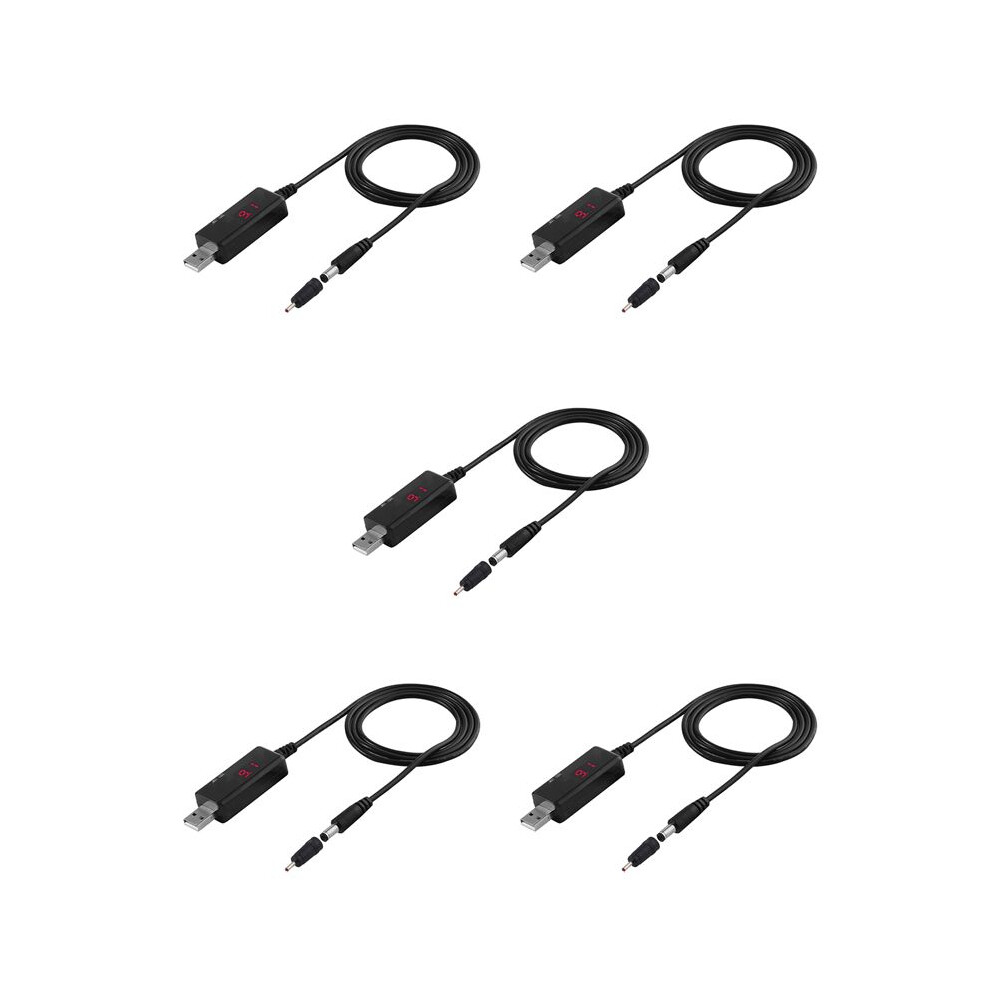 5X Usb 5V To 9V 12V Power Cable For Route Charge Wifi Adapter Wire Usb Boost Module Converter Via Powerbank Usb Black 4711095980806