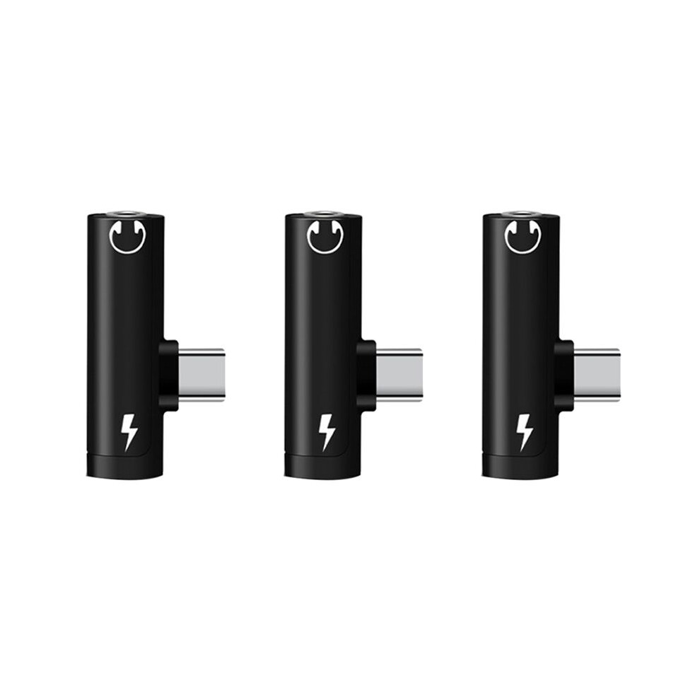 3X 2 In1 Type C Adapter Splitter For To 3.5Mm Audio Headphone Charging Jack Earphone Aux Cable Connector-B 4713277692408