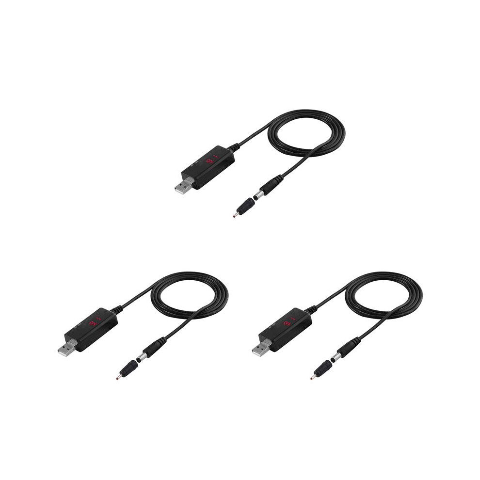 3X Usb 5V To 9V 12V Power Cable For Route Charge Wifi Adapter Wire Usb Boost Module Converter Via Powerbank Usb Black 4713454470102