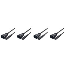4X IEC 3-Pin C14 Male to C7 Female Converter Adapter Cable for PDU UPS Kettle(2.0M)