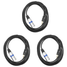 3piezas 3.5mm Stereo Jack Plug A 3 Pin XLR Cable Macho Micrófono Grabación de Audio