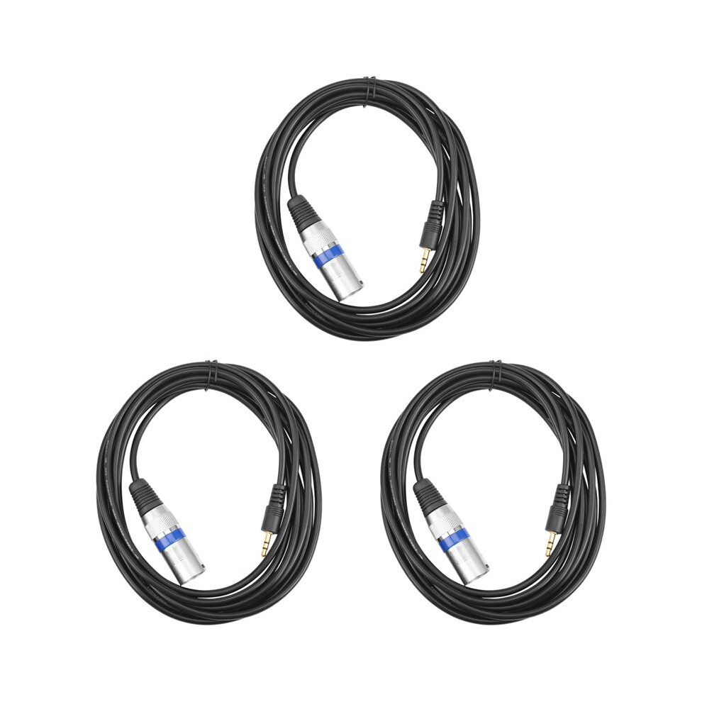 3Pcs 3.5Mm Stereo Jack Plug To 3 Pin Xlr Male Cable Microphone Audio Record 6033449251447