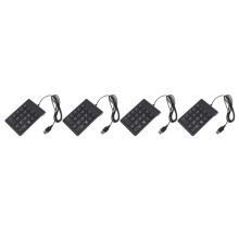 4X USB Wired Numeric Keypad Numpad 18 Keys Digital Keyboard for Accounting Teller Laptop Windows Android (Black)