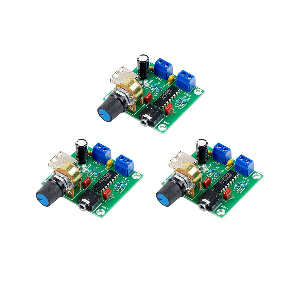 3X Power Amplifier Board 5W+5W Hifi Two-Channel Pm Cm2038 5V Usb Supply Power Audio Amplifier 4713617459067