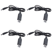 4X 5V A  12V 2.1mm x 5.5mm Convertitore di Modulo   Connettore Maschio Jack Spina del Cavo di Alimentazione, Cavo da USB A  -1M