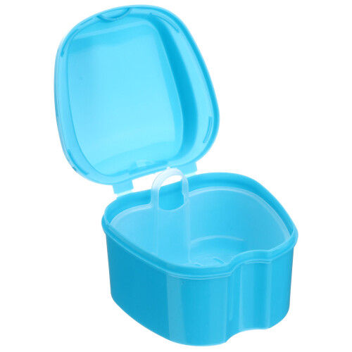 2 Count Denture Retainer Container Box Case For False Tooth Cleaning