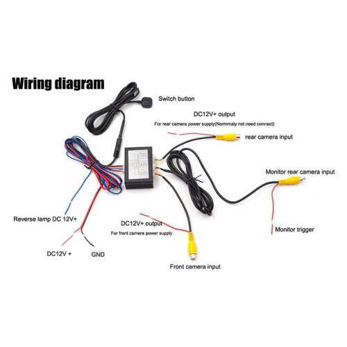 3X Car Front View Camera Switcher Parking Camera Converter Front Rear View Video  Channel Control Box 2