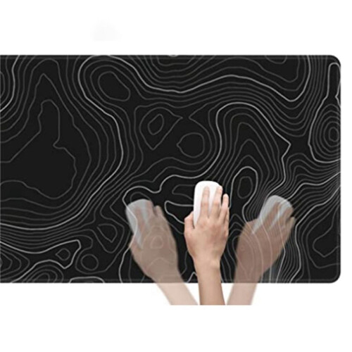2X Topographic Contour Extended  Mouse Pad Computer Keyboard Mouse Mat Mousepad with 3mm Non-Slip Base 2