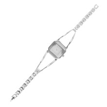 Woman Fashion Simple Roman Dial Quartz Watch Silver Black